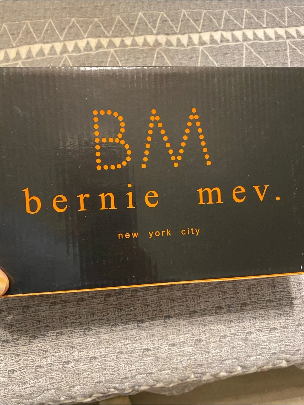Bernie Mev black striped slip ons